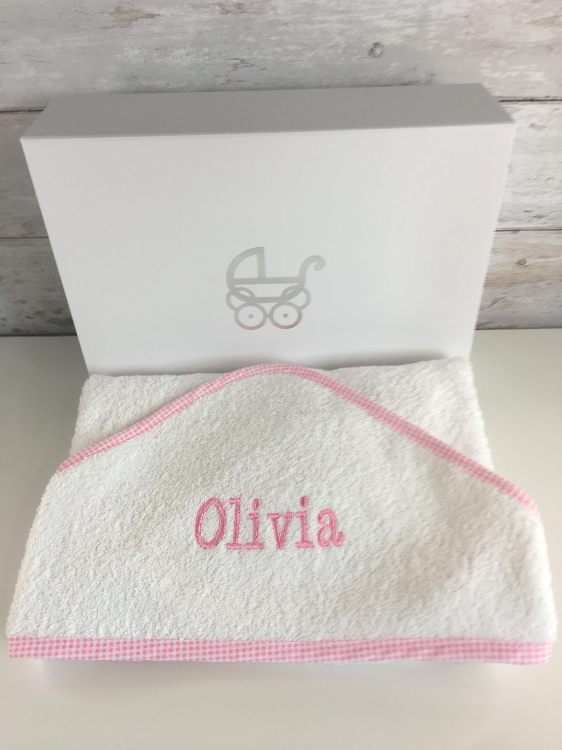 Baby Gift - Personalised Hooded Towel in Pink - Simply Gift UK | Luxury ...